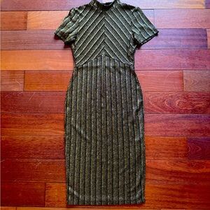 ASOS Black and Gold Modern Pattern Stretchy Dress | Great for New Years!